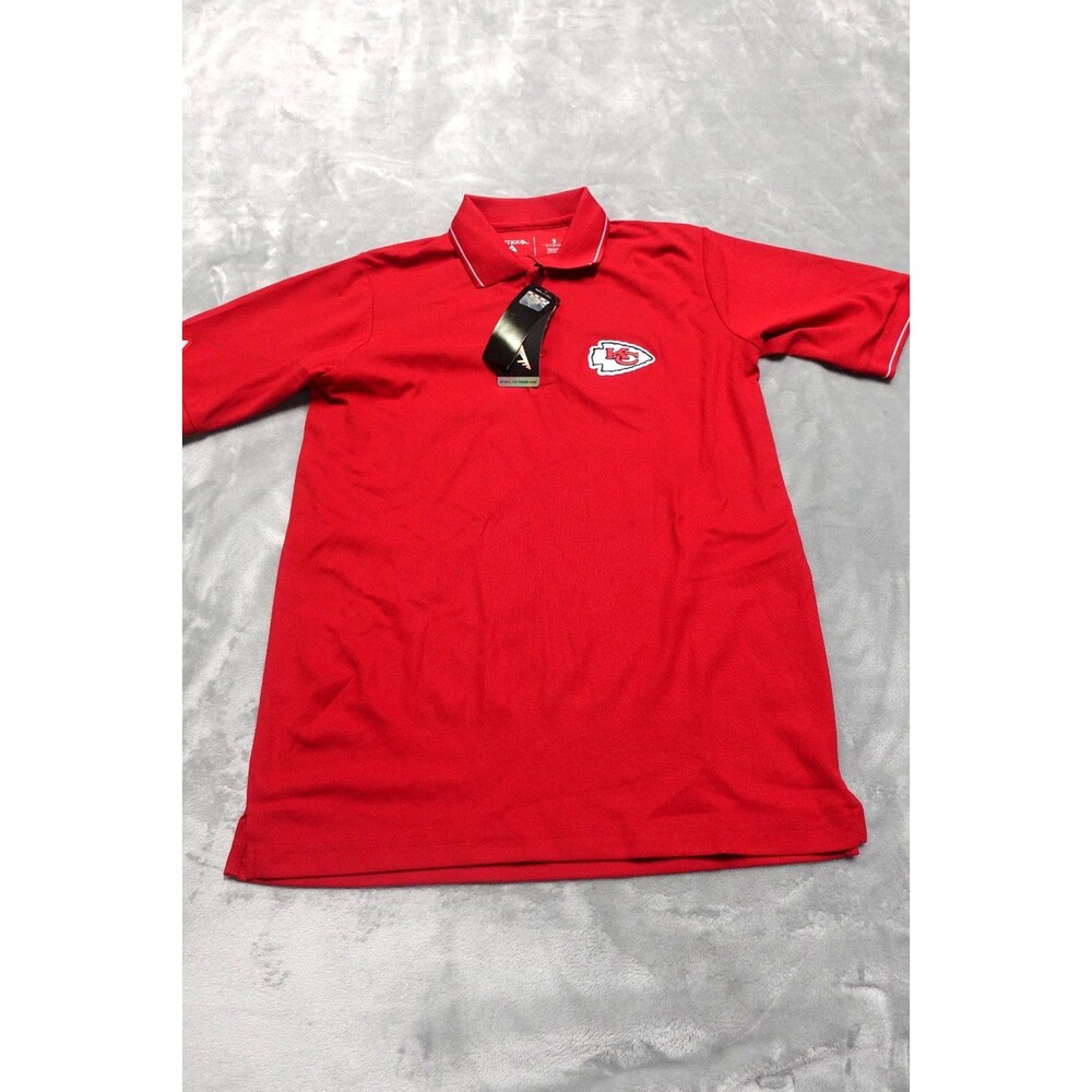 Kansas City Men's Small Antigua Red Chest Logo Polo Shirt NFL Football NWT